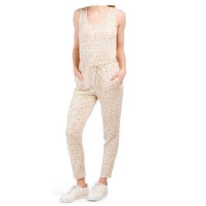 RACHEL ZOE Leopard Printed Scoop Neck Jumpsuit S